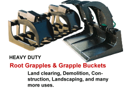 Skid-Steer Root Grapples and Grapple Buckets