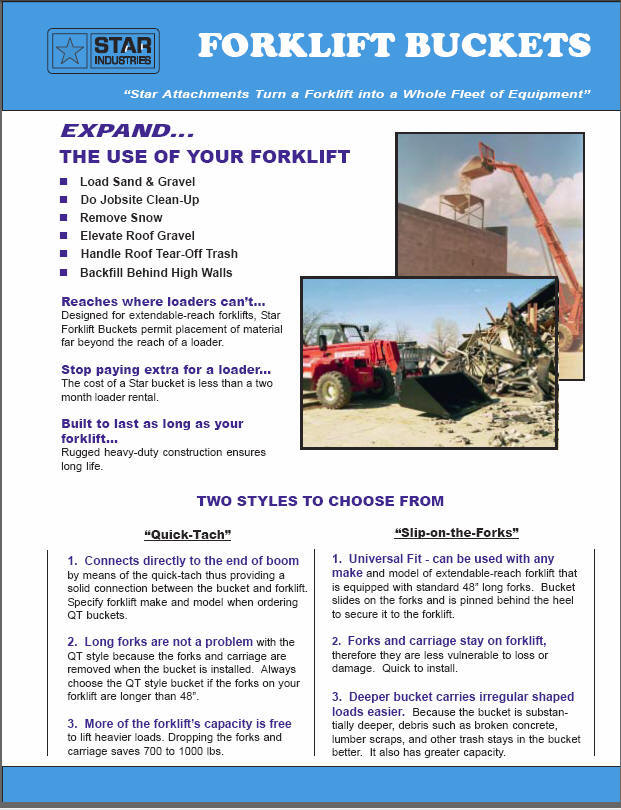 Forklift Buckets Brochure Download