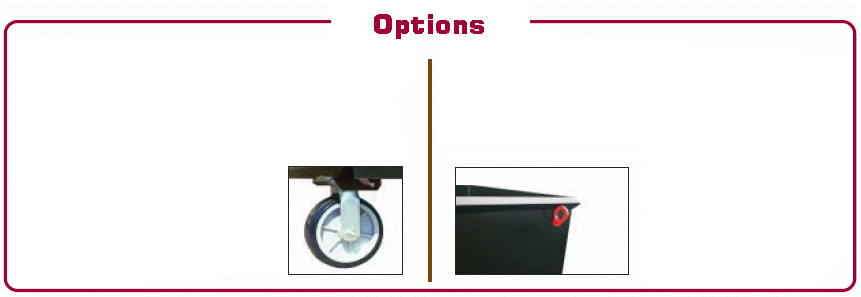 Options - Heavy-Duty Casters - Lifting Hooks
